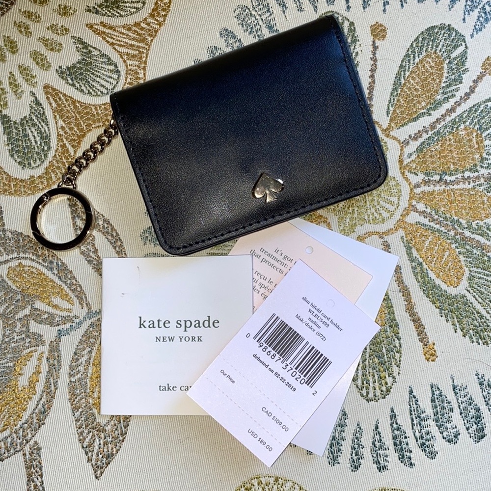 Brand New Kate Spade Wallet KeyChain Pnk/Blk